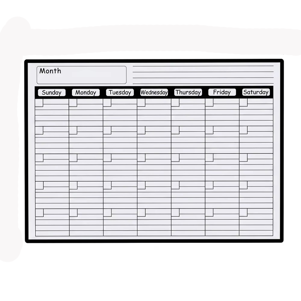 Magnetic Calendar Board - Magnetic calendar sticker, monthly and weekly
