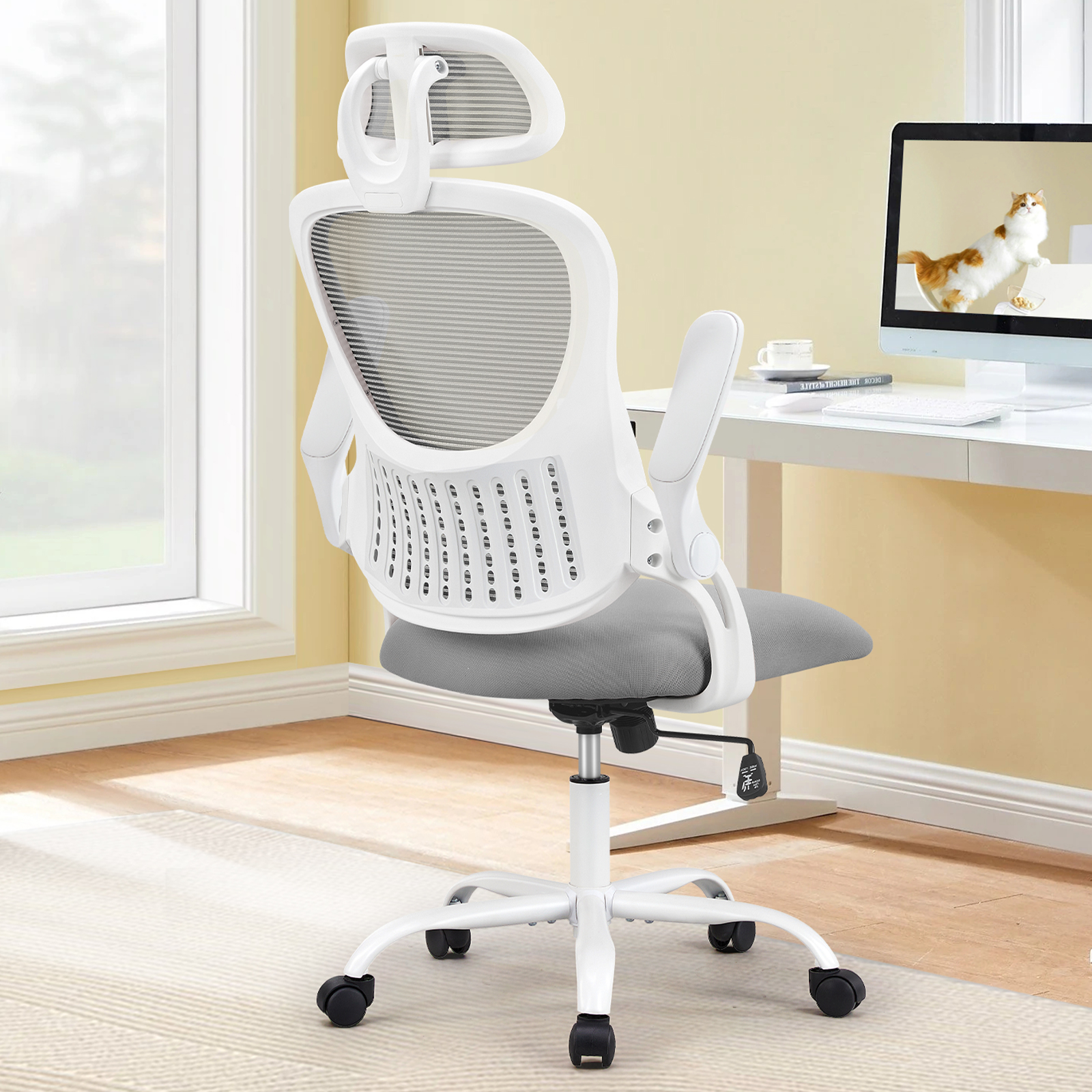 Home Office Cozy - JHK Mesh Ergonomic Office Computer Desk