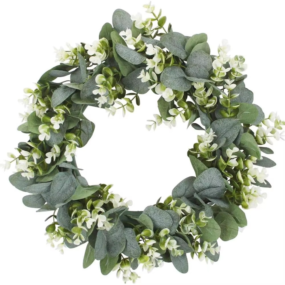 Home Office Background - Artificial Plant Eucalyptu Festival Wreath Wedding