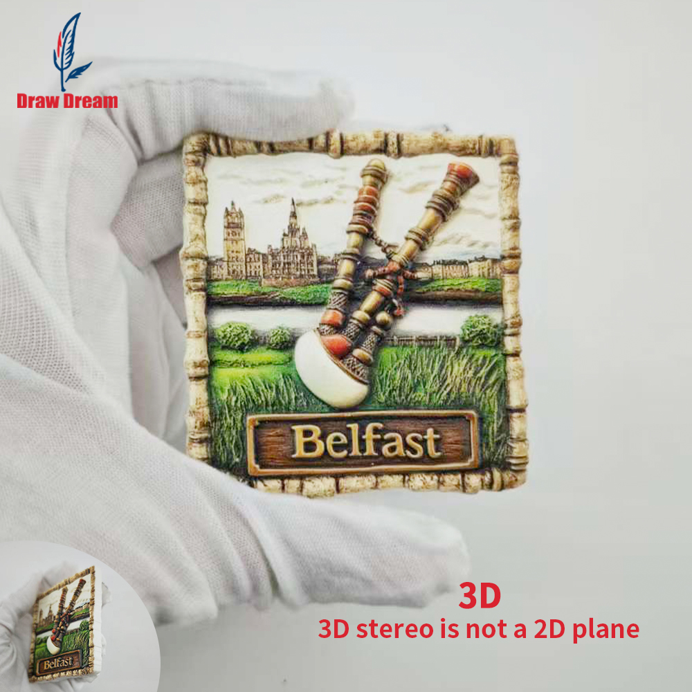Home Office Belfast - 1Pc Belfast Fridge Magnet, World Travel