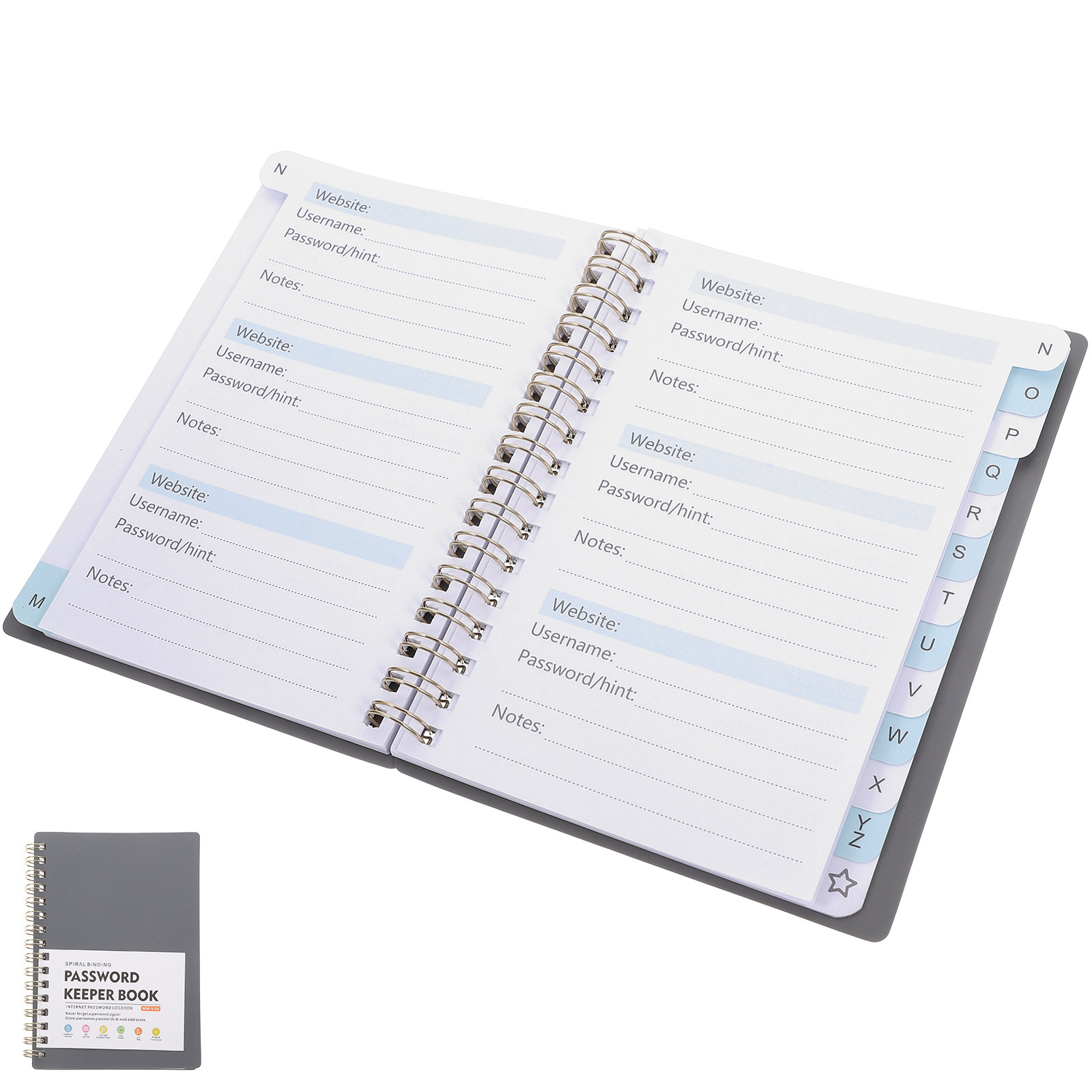 Address Home Office - Portable A6 Password Book Alphabetical Tabs