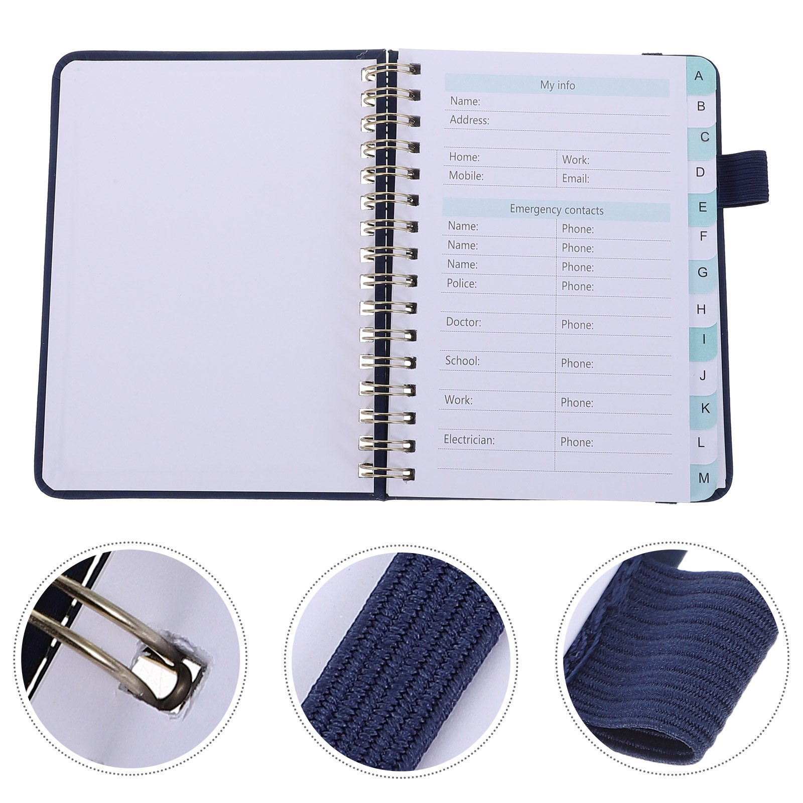 Address Home Office - Address Phone Book Hardcover A6 Spiral