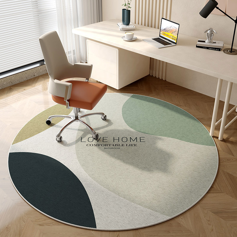 Home Office Cozy - Modern Abstract Round Rug Flannel Printed