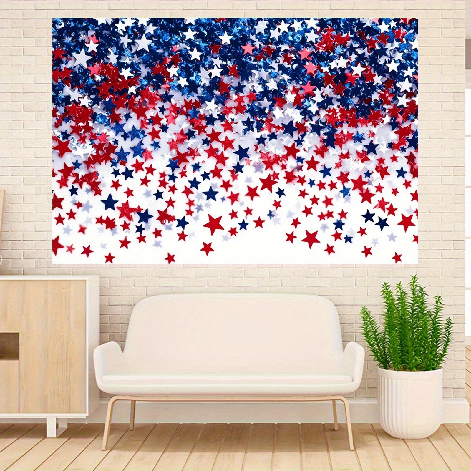 red white blue stars design ta - Home Office Background avaliação e preço
