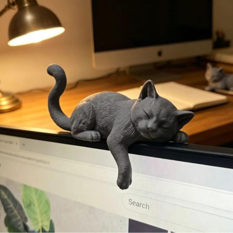 3D Printed Lazy Cat Monitor Ed - Home Office Cozy avaliação e preço