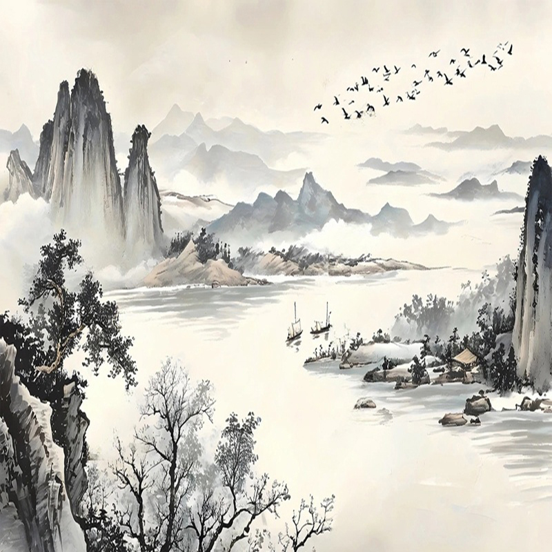 Custom Wallpaper New Chinese S - Home Office Background avaliação e preço