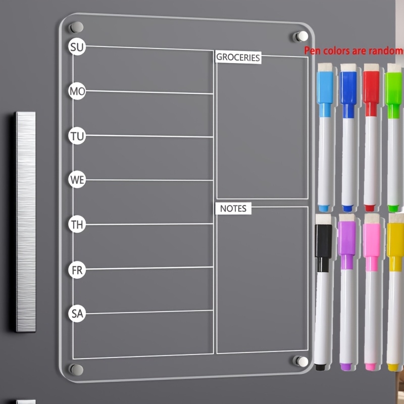 Acrylic Meal Planner Magnetic  - Magnetic Calendar Board avaliação e preço