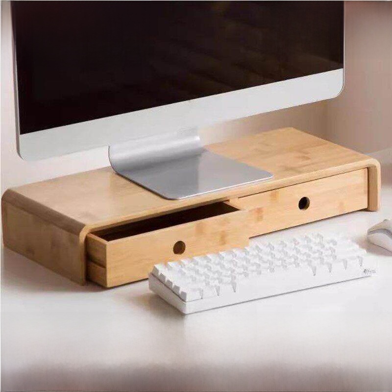 Bamboo Computer Monitor Stand  - Desktop Organizer Bamboo avaliação e preço