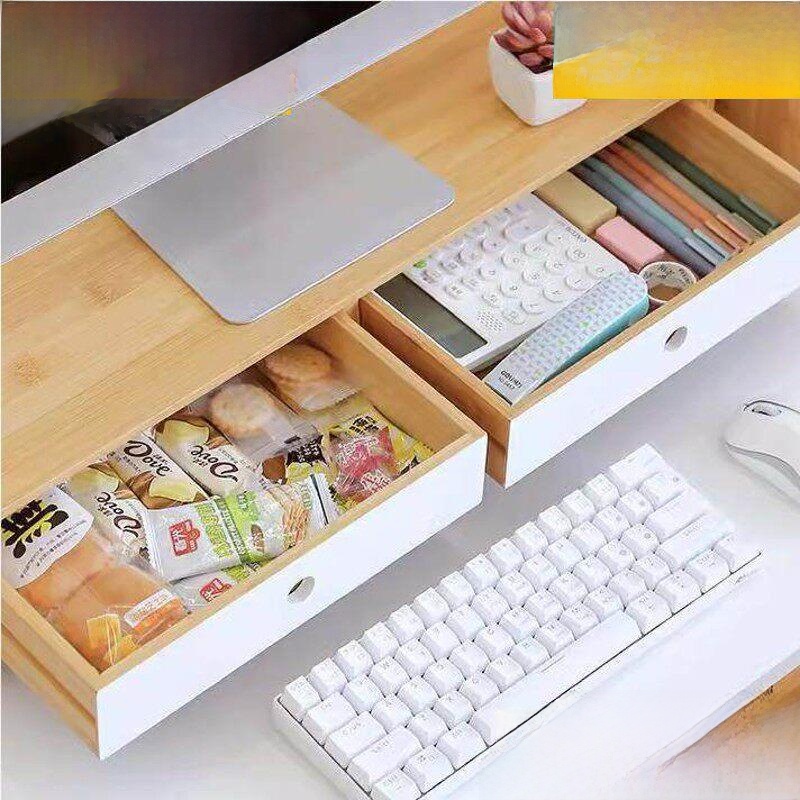 Bamboo Computer Monitor Stand  - Desktop Organizer Bamboo avaliação e preço