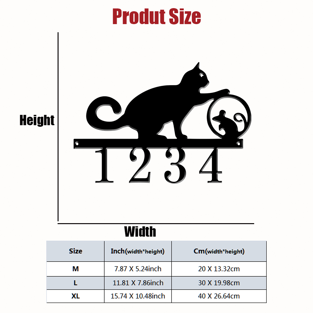 1Pc Custom cat Metal Door Stre - Address Home Office avaliação e preço