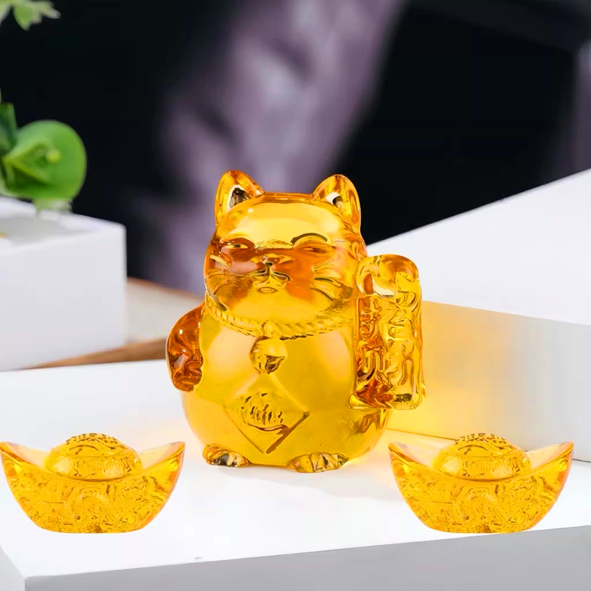 Lucky Cat Desk Ornament,Money  - Home Office Feng Shui avaliação e preço