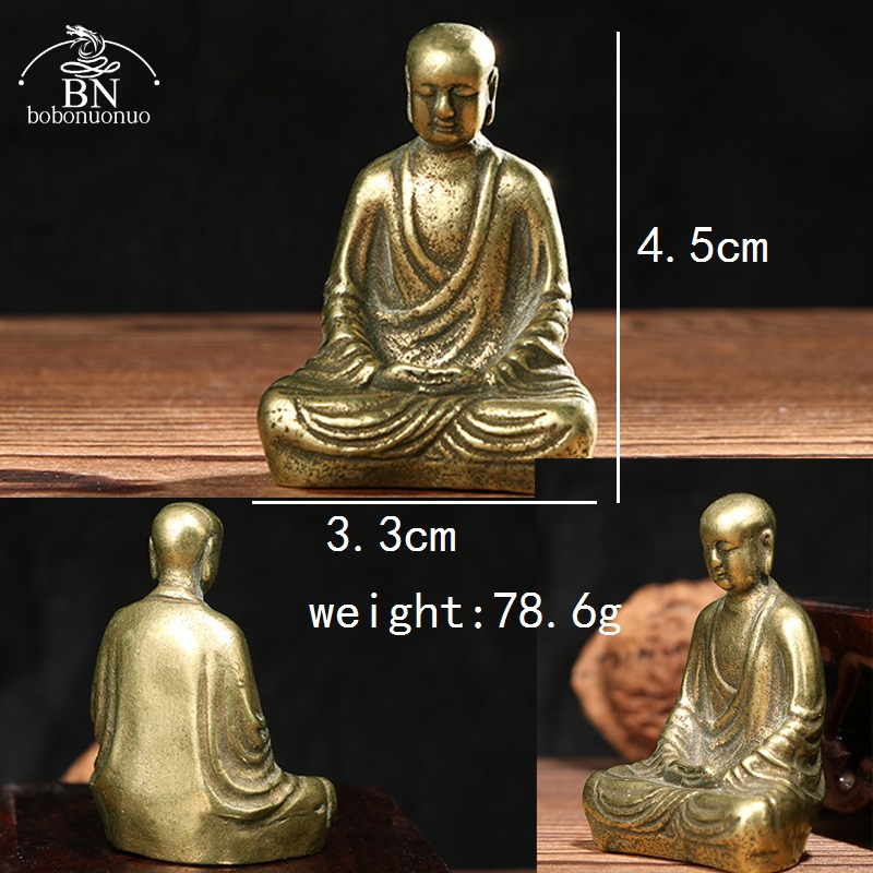 Antique Brass Buddha Statue Mi - Home Office Feng Shui avaliação e preço