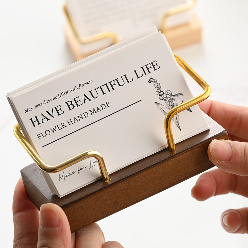 Wooden Business Card Holder Me - Document Holder Stand avaliação e preço