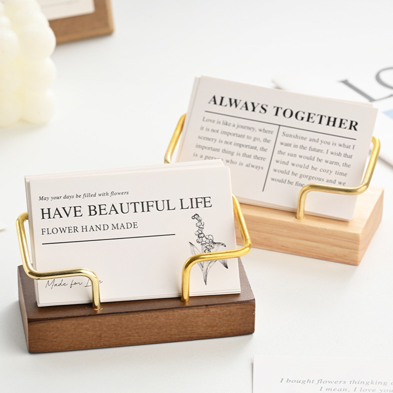Wooden Business Card Holder Me - Document Holder Stand avaliação e preço