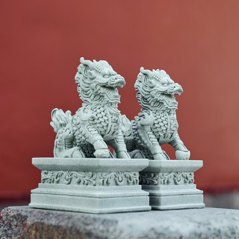 1 Pairs Guardian Kylin Statues - Home Office Feng Shui avaliação e preço