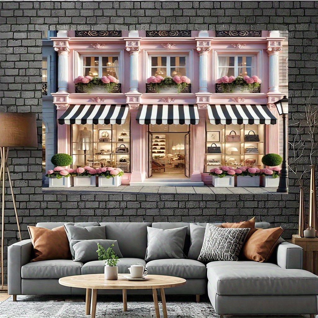Parisian boutique window displ - Home Office Background avaliação e preço