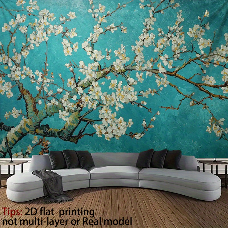 Vibrant Almond Blossoms Tapest - Home Office Background avaliação e preço