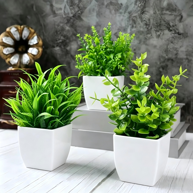 Mini Artificial Potted Plants  - Home Office Word avaliação e preço