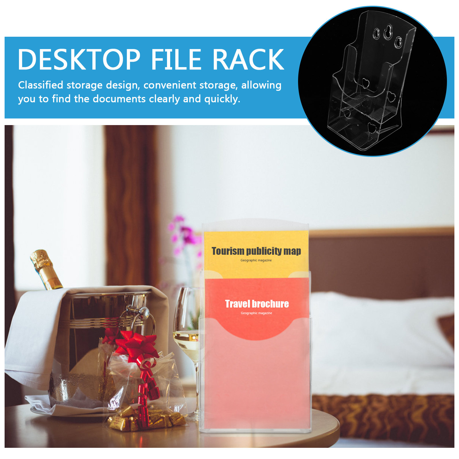 Clear File Rack Wall Mount Des - Document Holder Stand avaliação e preço