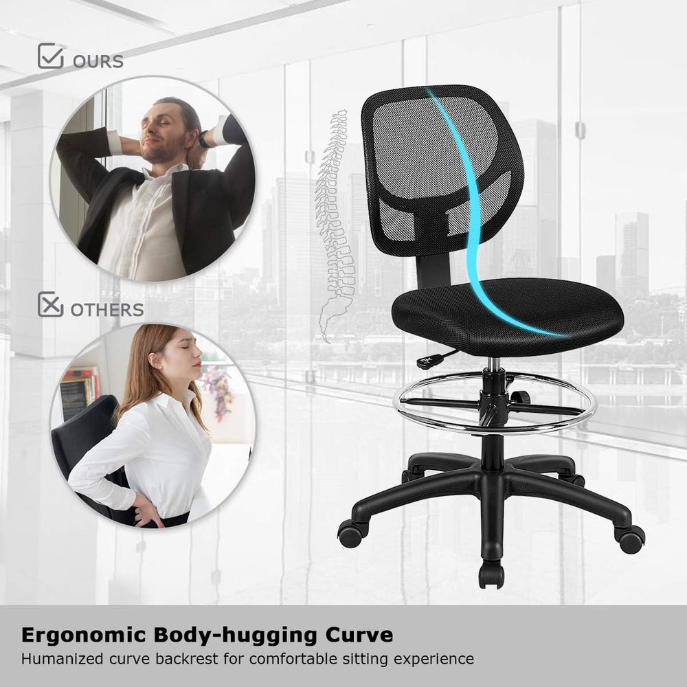 Ergonomic Black Mesh Swivel Of - Home Office Kitchen avaliação e preço