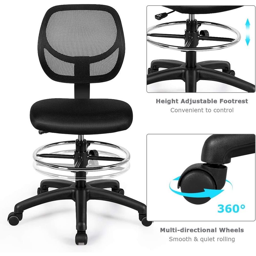 Ergonomic Black Mesh Swivel Of - Home Office Kitchen avaliação e preço