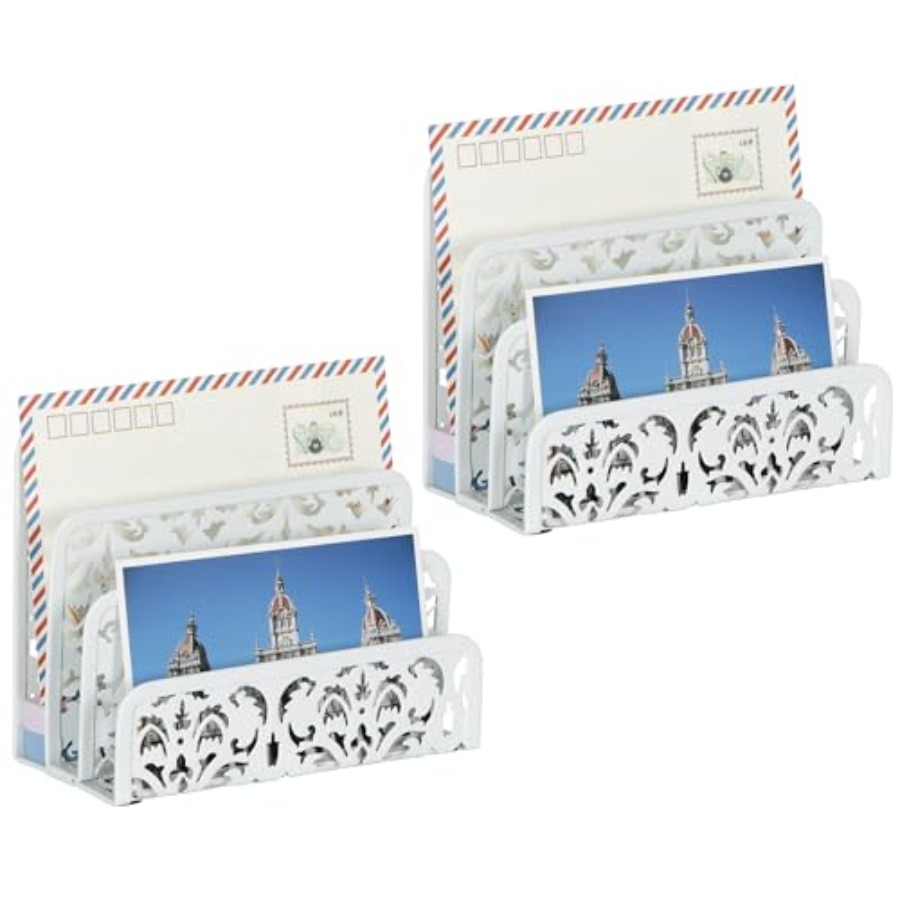 2 Pack Mail Organizer with Hol - Desktop Organizer Bamboo avaliação e preço