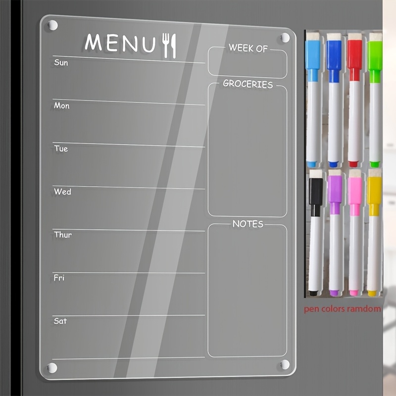 Acrylic Menu Board for Kitchen - Magnetic Calendar Board avaliação e preço