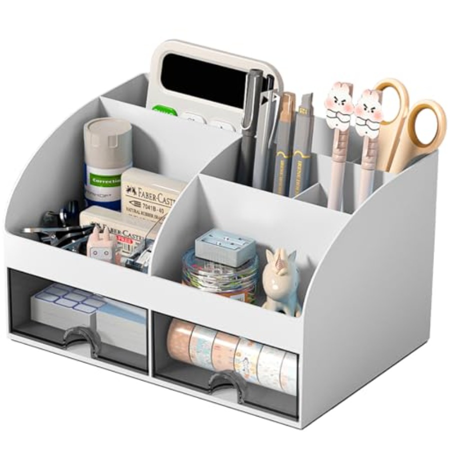 Desk Organizer with 6 Compartm - Desktop Organizer Bamboo avaliação e preço