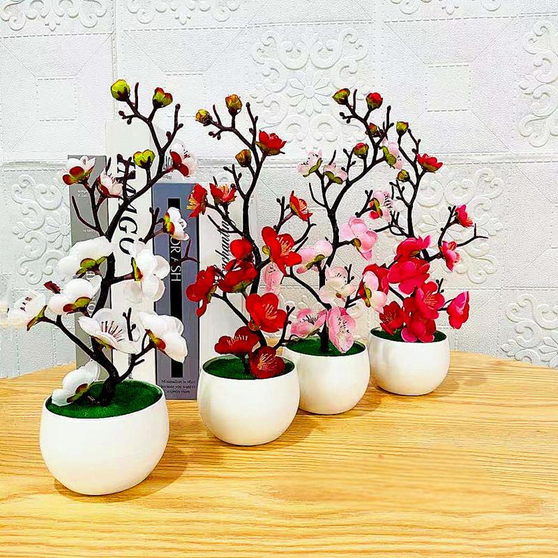 Simulation Plum Flower Pot Pla - Home Office Background avaliação e preço
