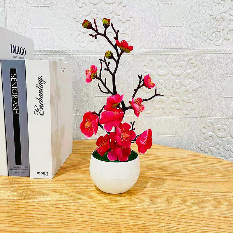 Simulation Plum Flower Pot Pla - Home Office Background avaliação e preço