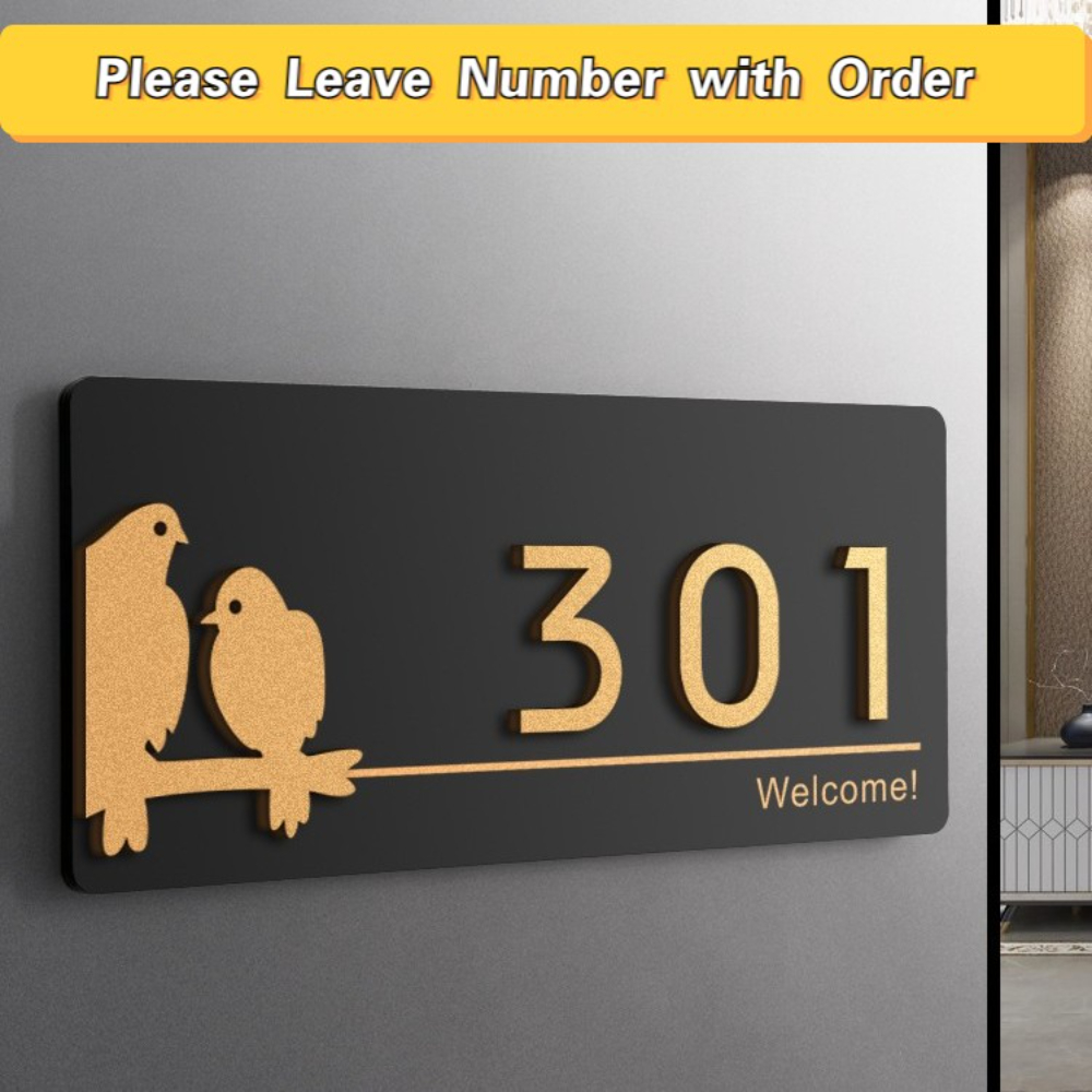 Acrylic Modern Door Plates Sho - Address Home Office avaliação e preço