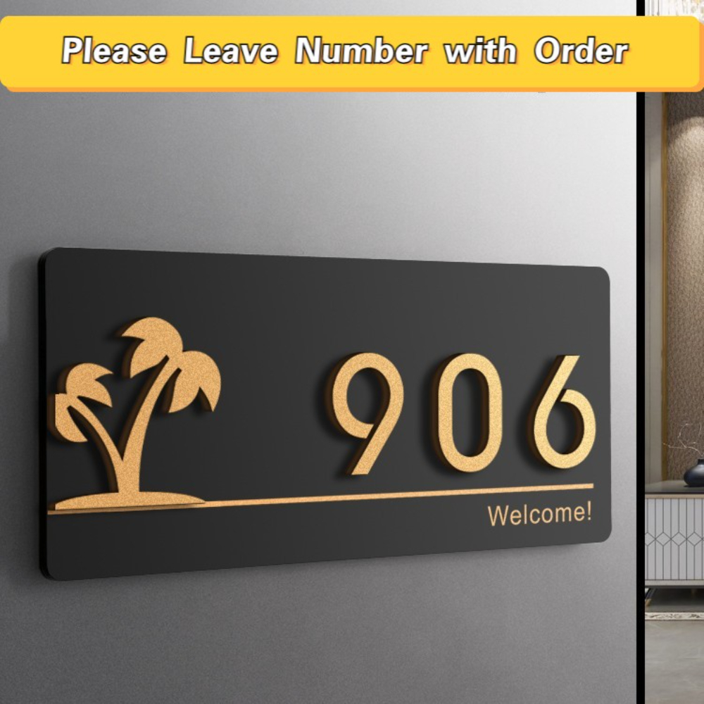 Acrylic Modern Door Plates Sho - Address Home Office avaliação e preço