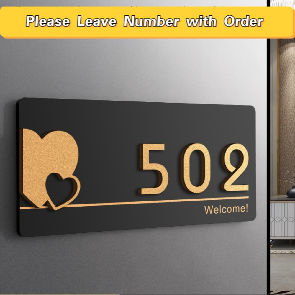 Acrylic Modern Door Plates Sho - Address Home Office avaliação e preço