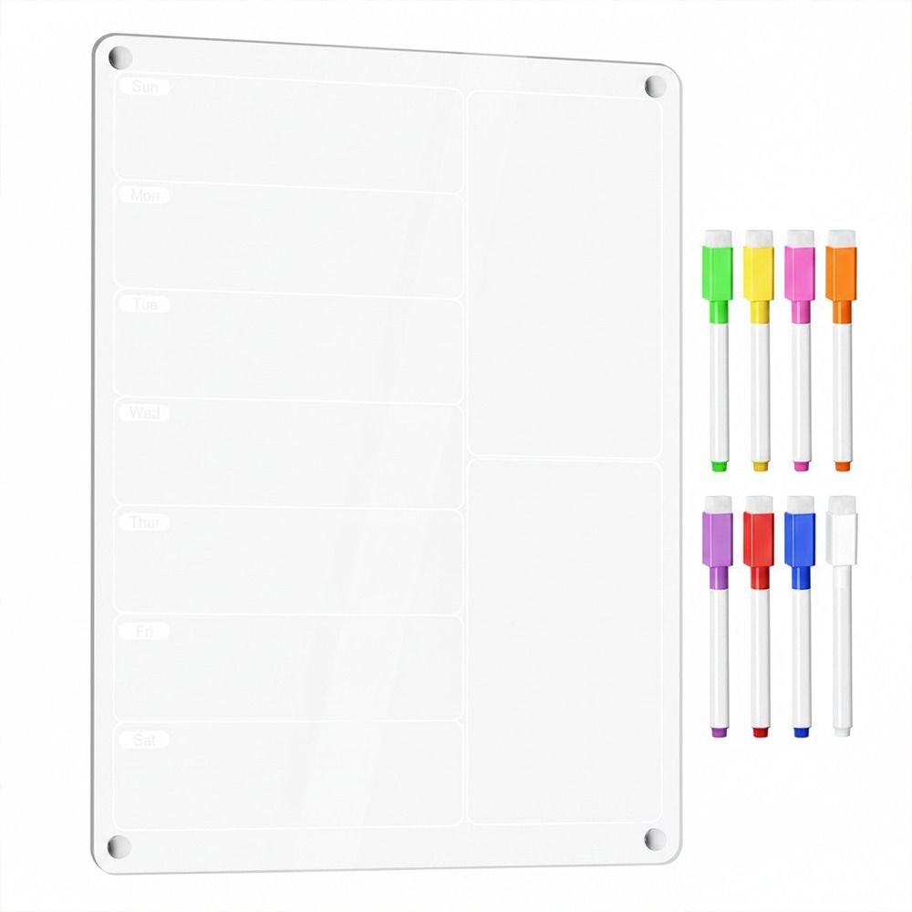 New Acrylic Meal Planner Reusa - Magnetic Calendar Board avaliação e preço