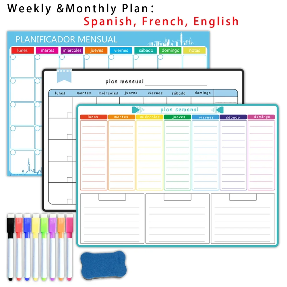 A3 Size Magnetic Weekly &month - Magnetic Calendar Board avaliação e preço