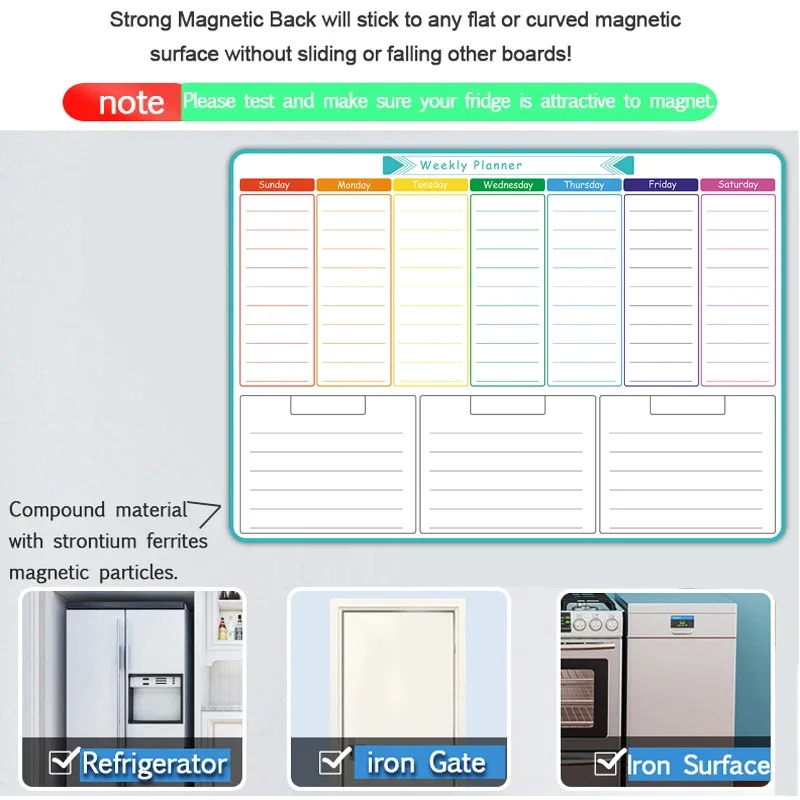 A3 Size Magnetic Weekly &month - Magnetic Calendar Board avaliação e preço