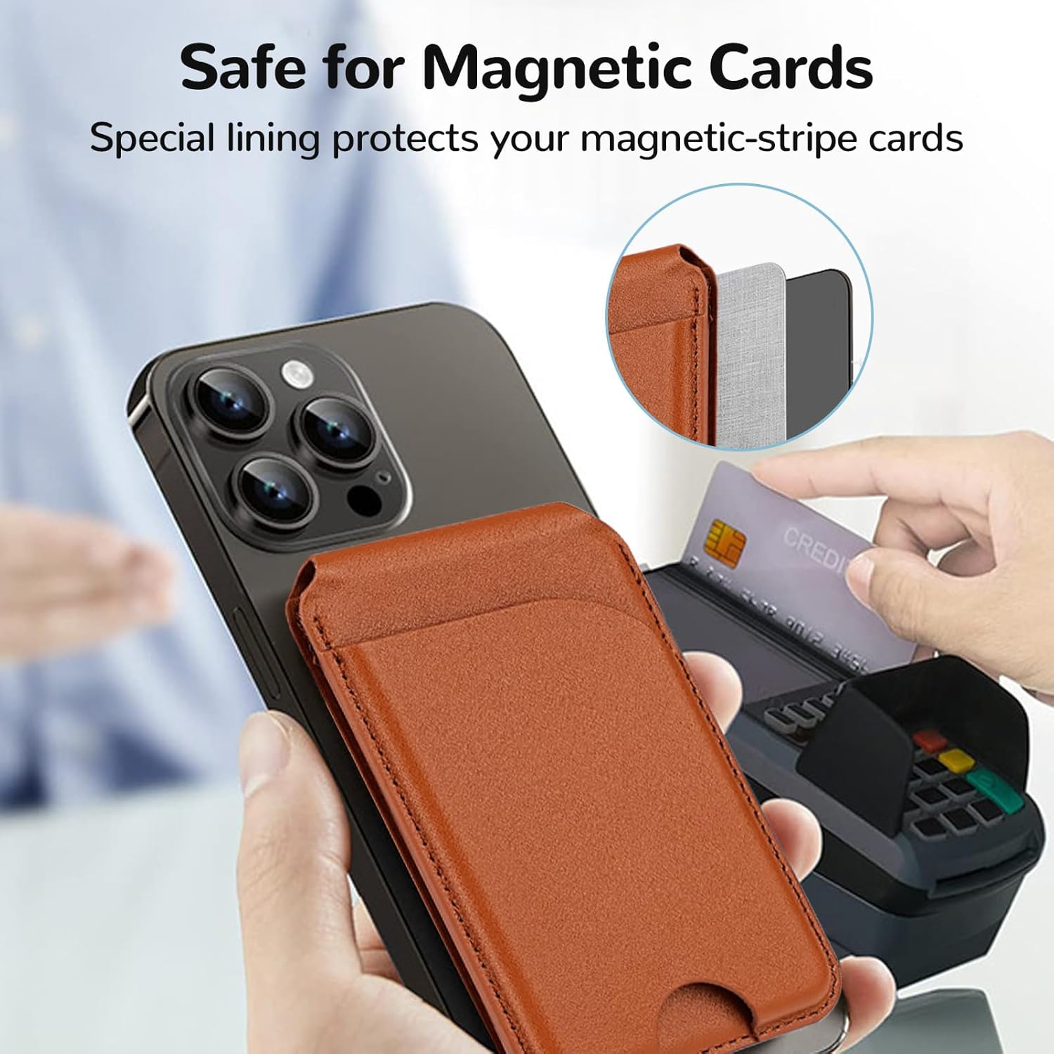 2 in 1 Magnetic MagSafe Wallet - Document Holder Stand avaliação e preço