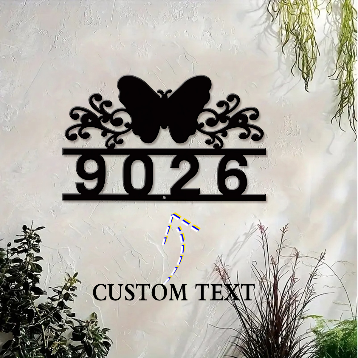 1Pc Custom butterfly Metal Str - Address Home Office avaliação e preço