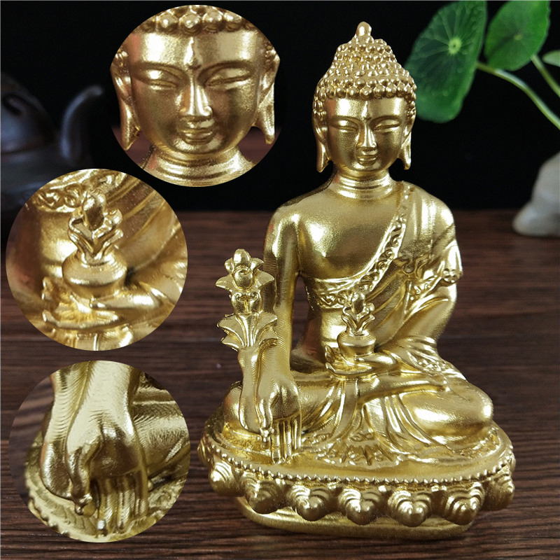 Goldn Medicine Buddha Statue W - Home Office Feng Shui avaliação e preço