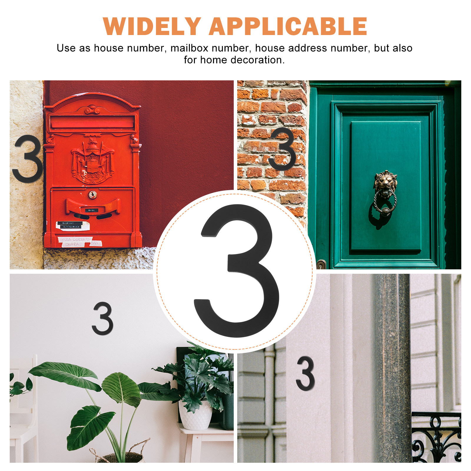 Door House Number Acrylic Meta - Address Home Office avaliação e preço