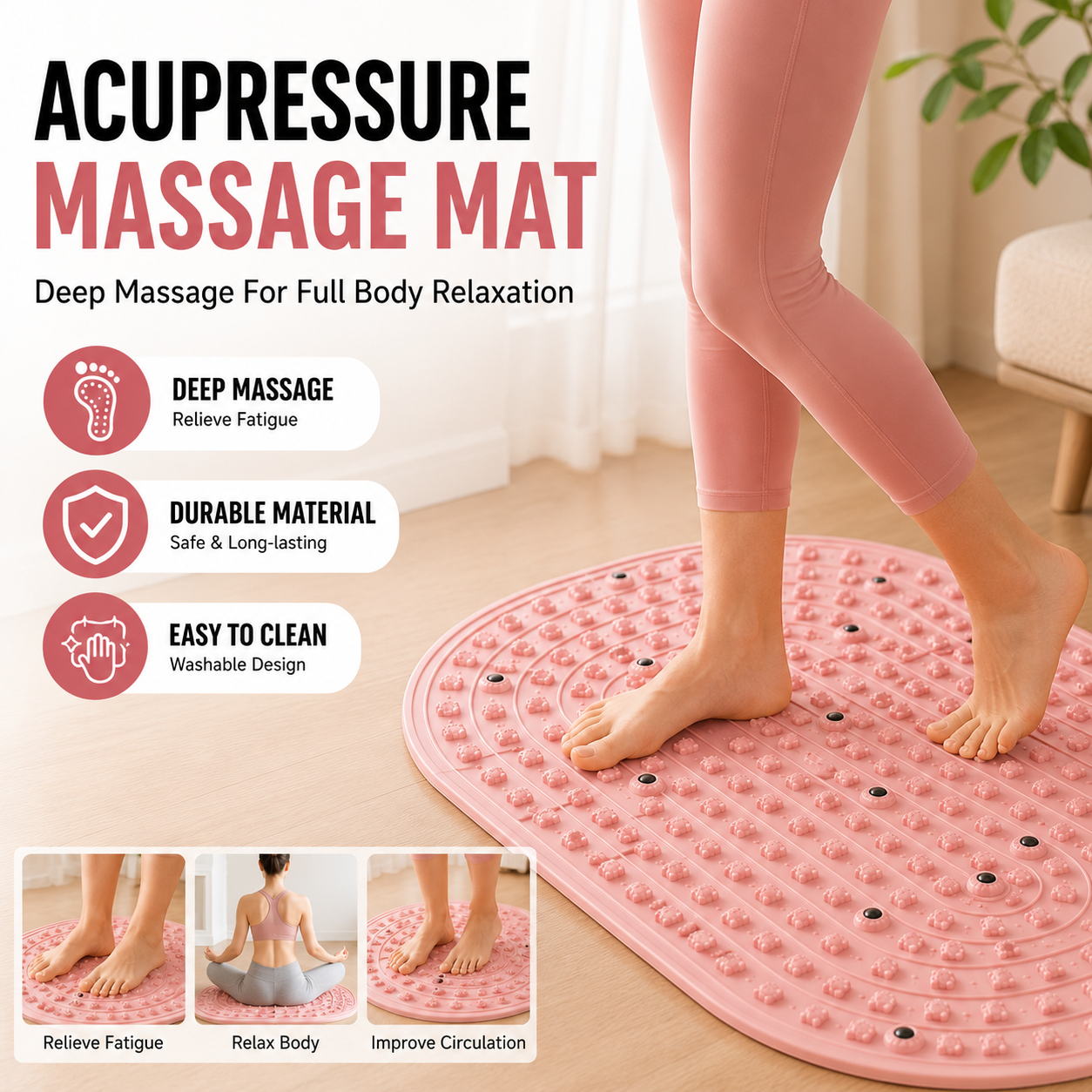 2026 Upgraded Rubber Foot Yoga - Anti Fatigue Mat avaliação e preço