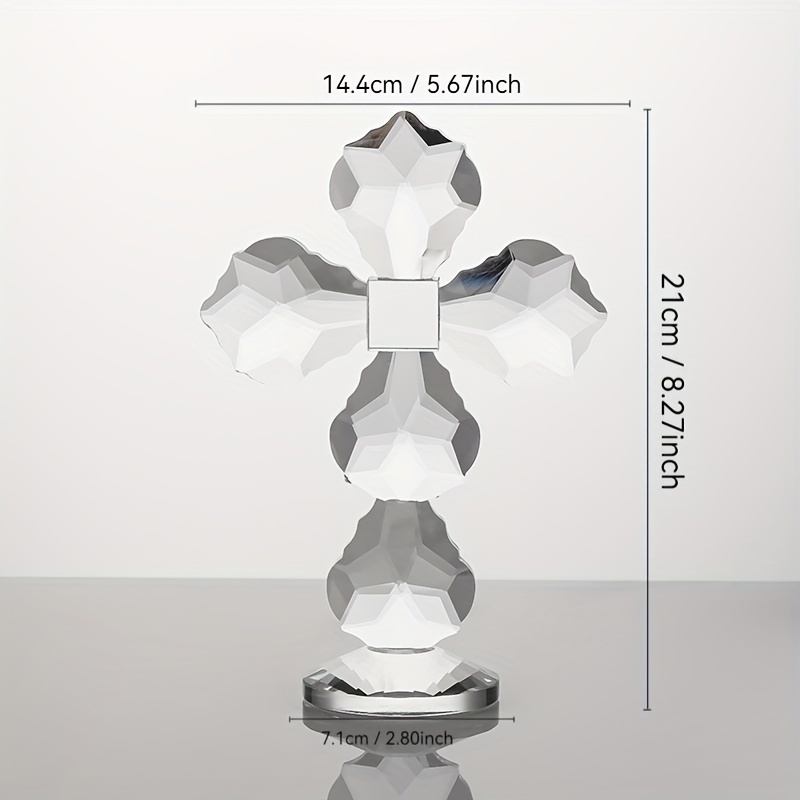 Classic Crystal Cross Statue - - Home Office Feng Shui avaliação e preço