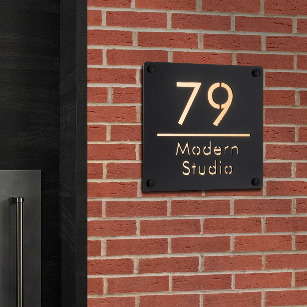 Modern Door Plates Customized  - Address Home Office avaliação e preço