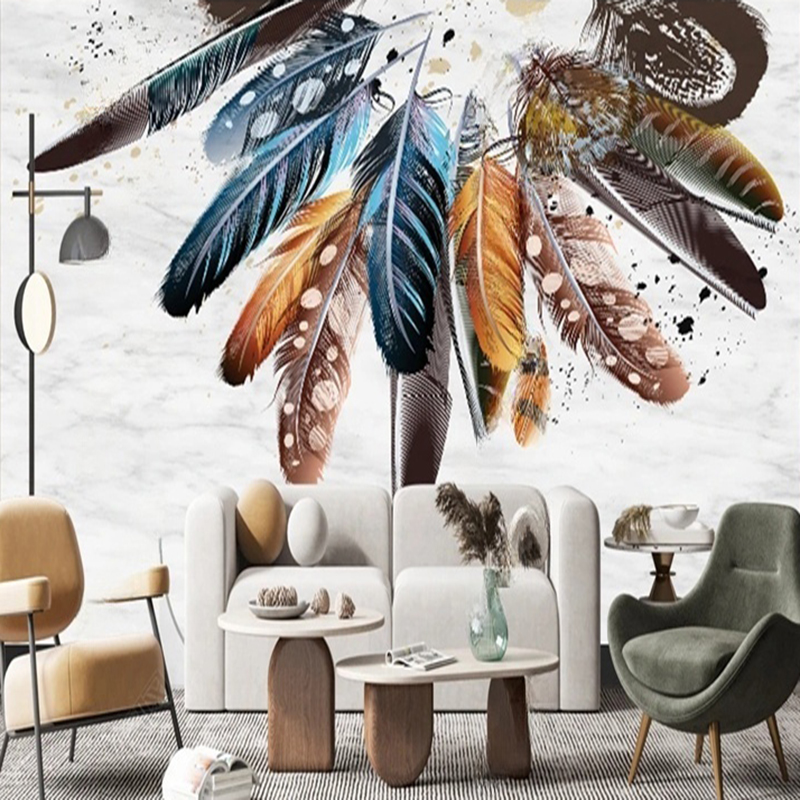 Custom Wallpaper Modern 3D Fea - Home Office Background avaliação e preço