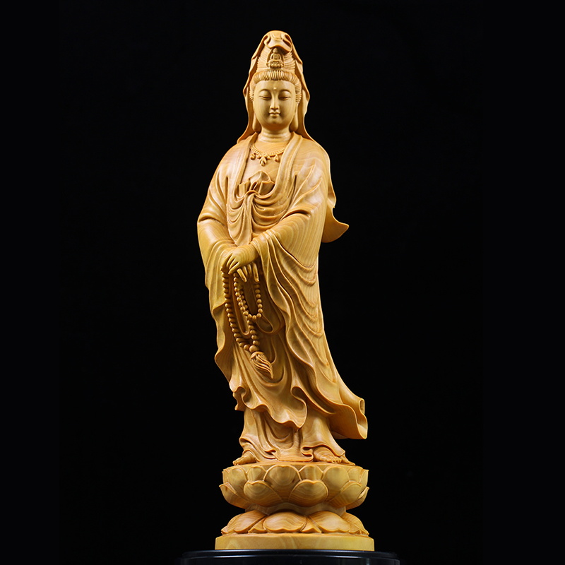 Natural Cypress Guanyin  Buddh - Home Office Feng Shui avaliação e preço