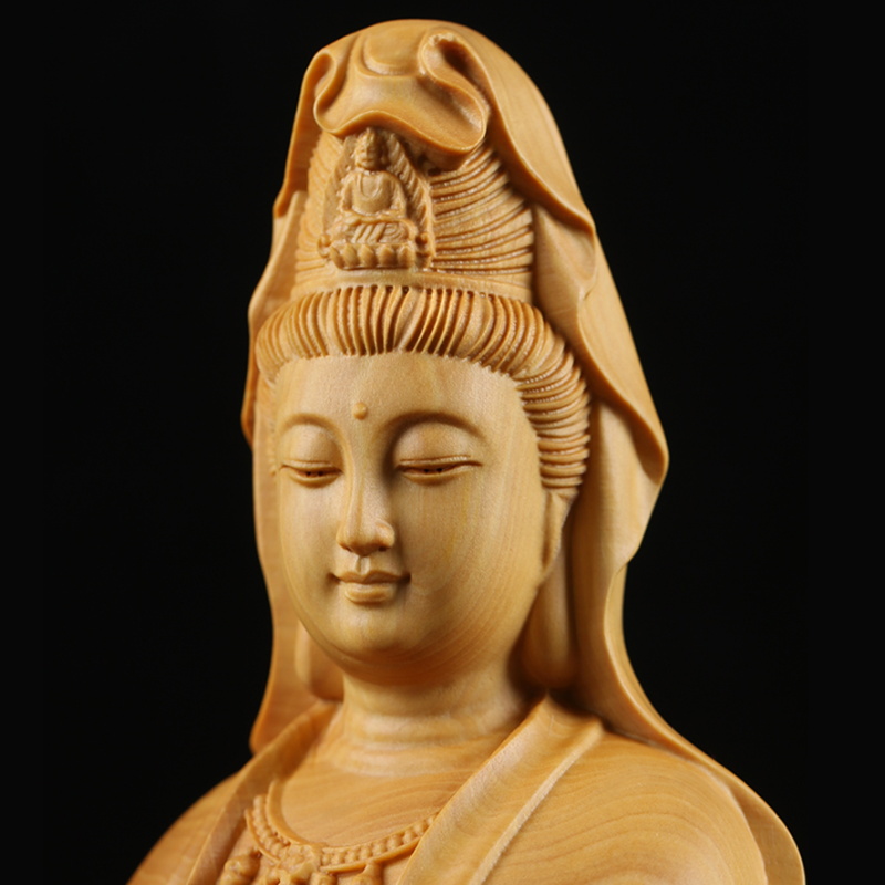 Natural Cypress Guanyin  Buddh - Home Office Feng Shui avaliação e preço