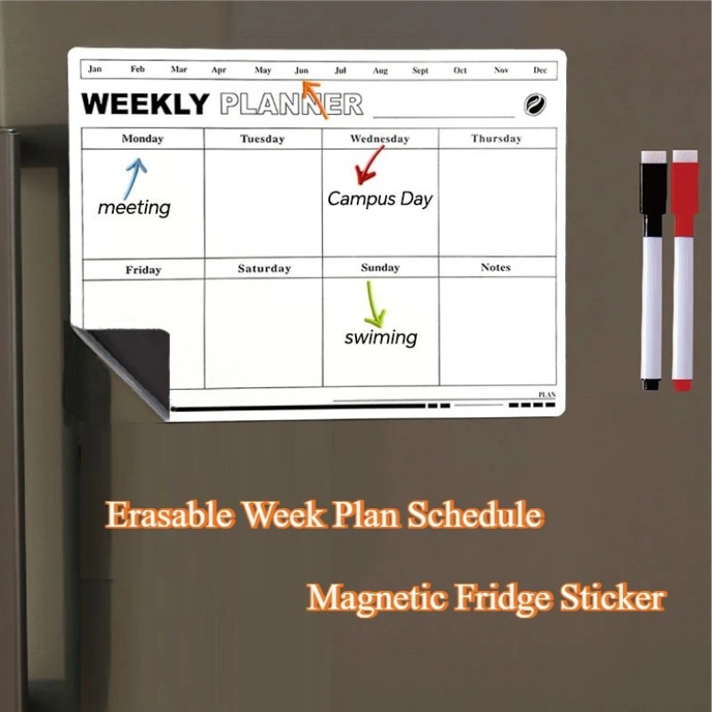 Erasable Week Plan Schedule Ca - Magnetic Calendar Board avaliação e preço