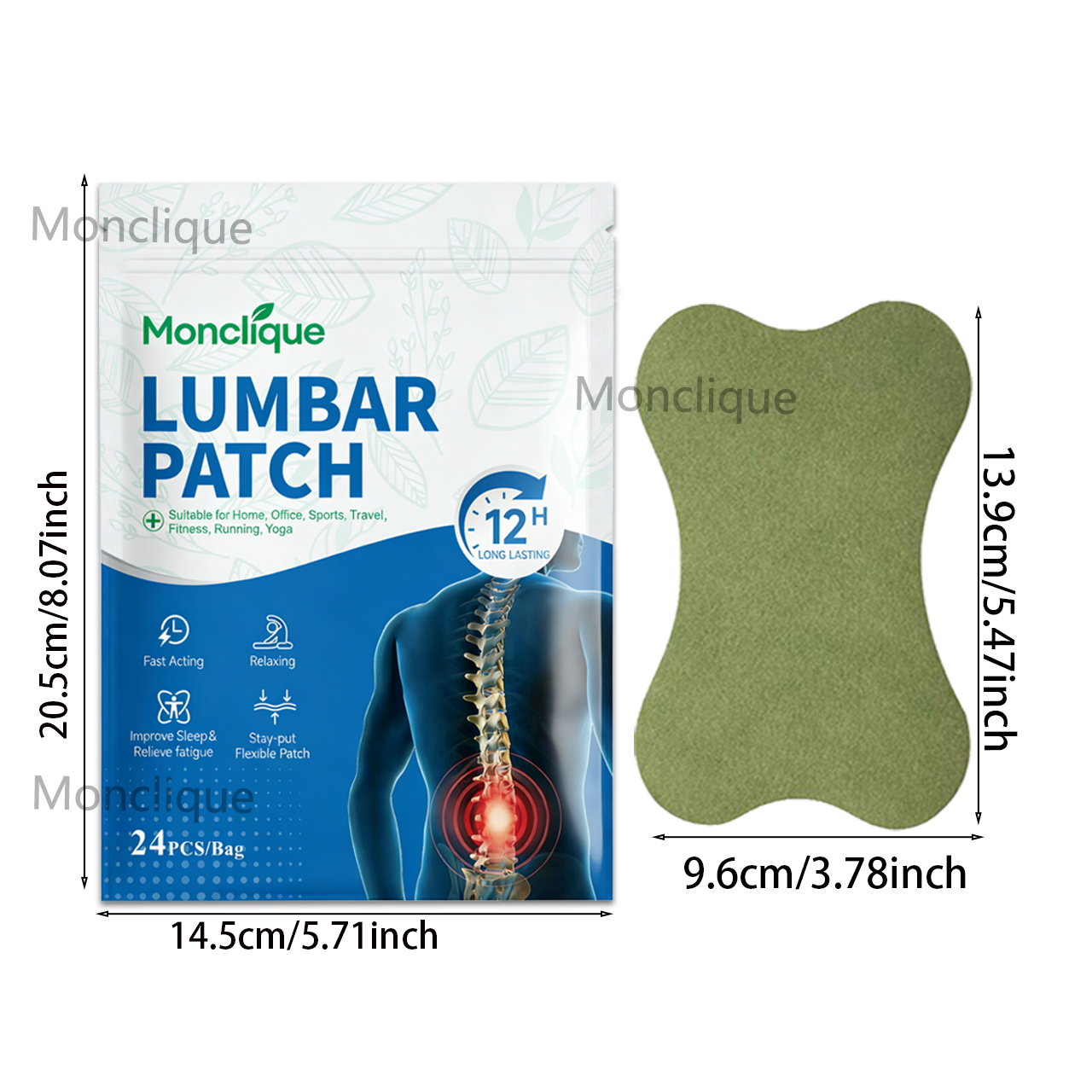 12/72PCS Lumbar Massage Patch  - Anti Fatigue Mat avaliação e preço