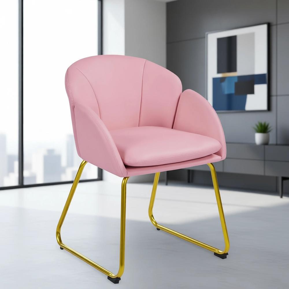 Pink PU Leather Vanity Chair w - Home Office Kitchen avaliação e preço