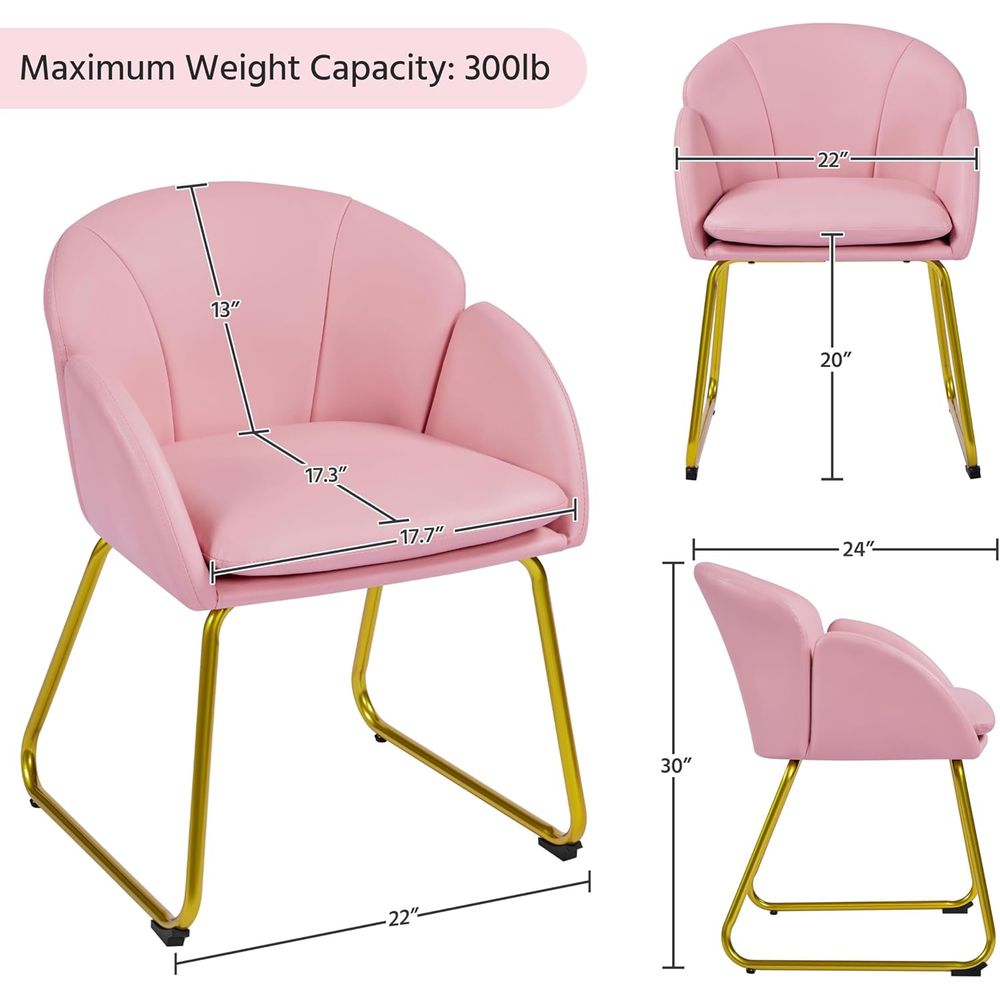 Pink PU Leather Vanity Chair w - Home Office Kitchen avaliação e preço